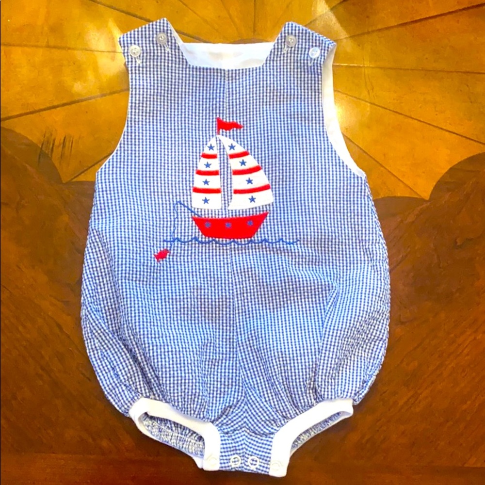 Baby Boys 12M Smocked Bailey Boys Sailboat Bubble